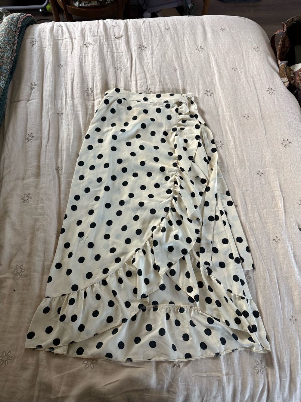 asos polkadot wrap skirt